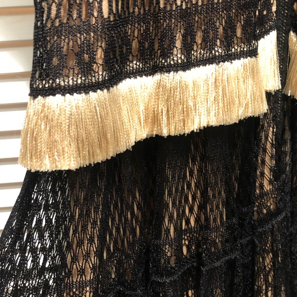 RARE Byron Lars Beauty Mark lace dress w/raffia braid, grosgrain & chain detail! - Picture 3 of 8